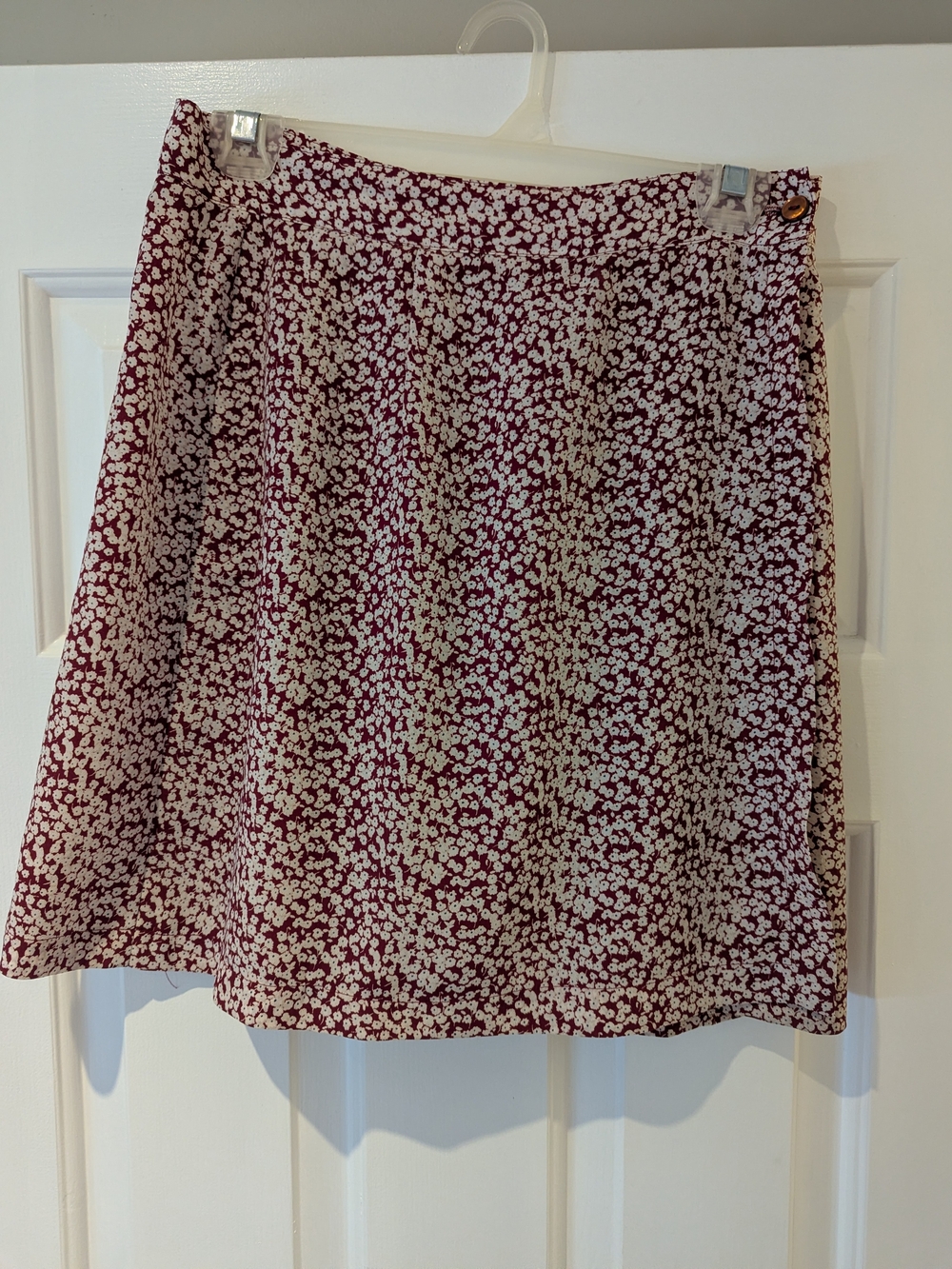 Vintage 90s Y2K Mini Skirt Skort Ditsy Floral Burgundy Whimsigoth Coquette S/M